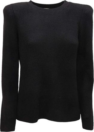 Elisabetta Franchi Mk-29S-16E2 Sweater - Dames - Ronde hals truien - Zwart - XL - Wol - Truien & Vesten