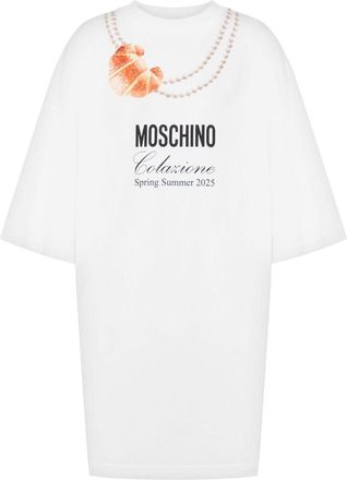 Moschino Mini-jurk met logoprint - Wit