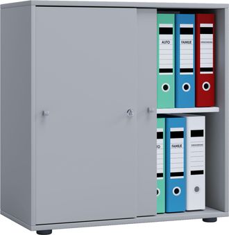 ebuy24 Armario De Oficina Vcm Con 2 Compartimentos Armario De Archivo Moderno Con Puertas Correderas Dimensiones Aprox. An. 70 X Al. 73 X T. 37 Cm - Comparti