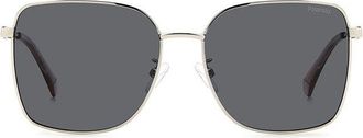 Polaroid PLD 4158/G/S/X Asian Fit Polarized 010/M9 Womens Sunglasses Silver Size 58
