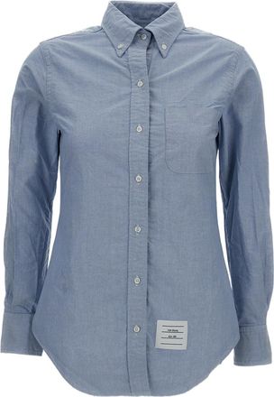 Thom Browne Oxford Fabric Long-Sleeved Shirt with Button-Down Collar