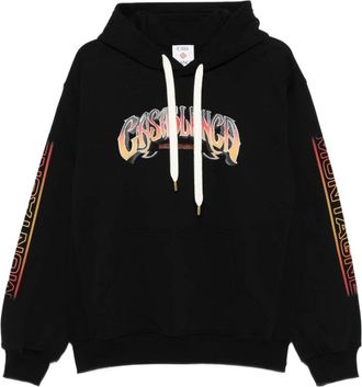 Casablanca Hoodies, male, Black, XL, Black Graphic Print Hooded Sweatshirt