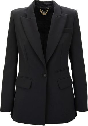 Elisabetta Franchi Klassieke Knoopblazer - Dames - Blazers - Zwart - L - Polyester - Jassen