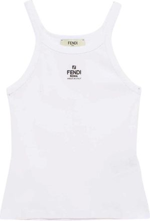 Fendi Sleeveless Tops, female, White, Size: XS Cotton Top