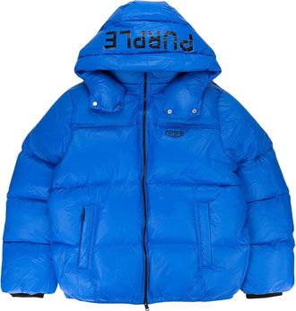 Purple padded jacket - men - Nylon - S - Blue
