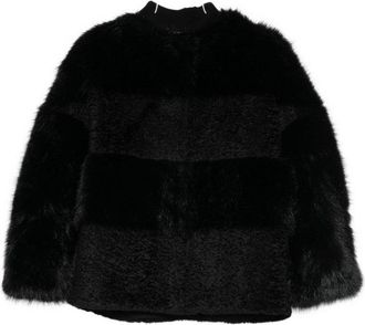 VALENTINI 1972 Textured Short Coat With Plush Panels