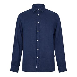 Woolrich Mens Wool Linen Shirt in Dream Blue - Size X-Large