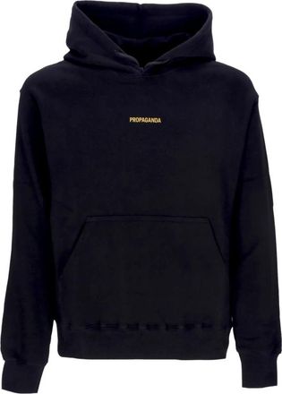 PROPAGANDA Zwarte Geribbelde Skin Hoodie - Heren - Hoodies - Zwart - XL - Katoen - Hoodies & sweatvesten