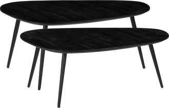 MiCa Decorations Juego de mesa auxiliar Jailey Negro H39xB39xL84cm