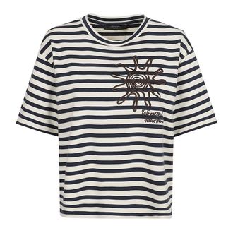 Max Mara Gestreept T-shirt van katoenjersey - Dames - Tops - Veelkleurig - Maat: XL Katoen