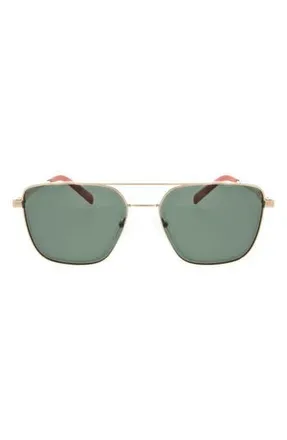Hurley 57mm Polarized Pilot Sunglasses in Gold/Green at Nordstrom Rack
