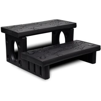 vidaXL Escalones Para Ba&ntilde;era De Hidromasaje Negro Vidaxl