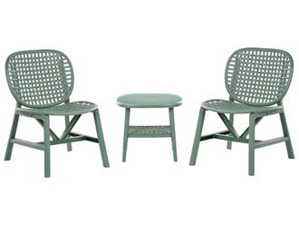 Beliani Conjunto de balc&oacute;n verde