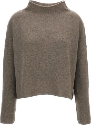 Lisa Yang Rolled Mock-neck Cashmere Jumper - female - Lisa Yang - Cashmere Knitwear - Beige - XS - Knitwear