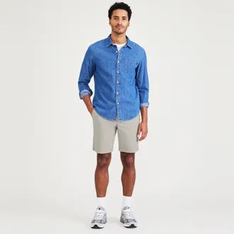 Dockers Ultimate Shorts Mens Forest Fog Stretch Straight Fit Outdoor UPS992