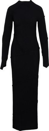 Balenciaga Black Spiral Viscose Maxi Dress-Donna