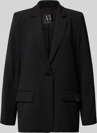 A|X Armani Exchange Relaxed Fit Blazer mit Reverskragen in Black, Gr&ouml;&szlig;e 34