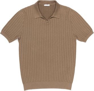 Boglioli Man Short Sleeve Sweater In Brown