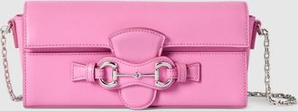 Gucci Wallet On Chain With Horsebit, Pink, Leather