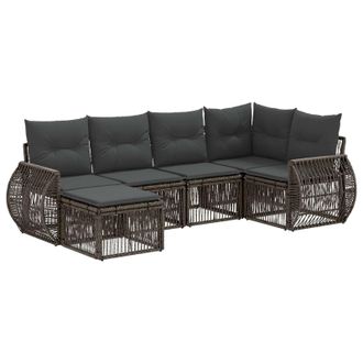 vidaXL Conjunto De Sof&aacute;s De Jard&iacute;n 6 Pcs Gris Y Gris Oscuro Vidaxl