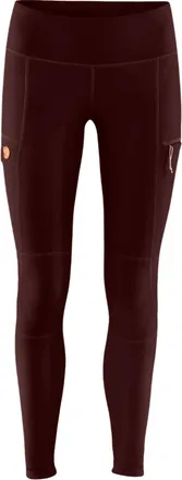 Fj&auml;llr&auml;ven Womens Abisko Trail Tights In Dark Garnet