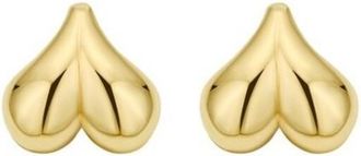 Tresorra 14K Yellow Gold Puffed Bubble Heart Stud Earrings