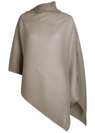 Issey Miyake Asymmetric Pleated Chiffon top - Light Grey - 2