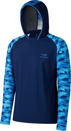 Bassdash Mens UPF 50 Performance Fishing Shirt Cooling Hoodie Camo Long Sleeve