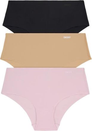 DKNY Litewear Cut Anywear 3-Pack Hipster Panties in Blackglowlilacsnow at Nordstrom, Size X-Large