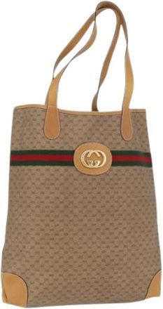 Gucci Pre-owned Tote Bags, female, Beige, Size: ONE SIZE Pre-owned Vintage Tote Bag