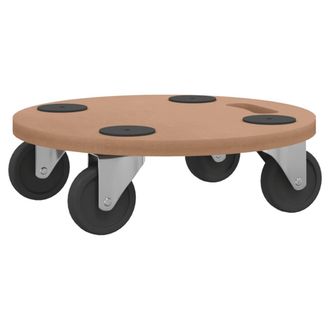 vidaXL Soportes Con Ruedas 6 Uds Madera De Ingenier&iacute;a Redondo Vidaxl