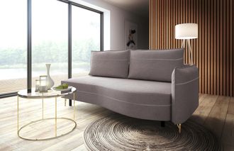 Exxpo Sofa Fashion Loungesofa »Ortis mit toller Kontrastnaht, Solitärmöbel, bequem, schmale Armlehne« Schlafsofa mit Bettfunktion und Bettkasten, komfortabler Federkern