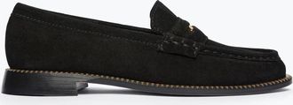 Freda Salvador Womens Elba Penny Loafer In Black Suede