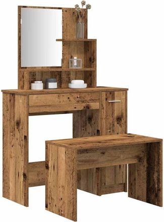 vidaXL Set Tavolo da Toeletta Legno Antico in Legno Multistrato - Vidaxl