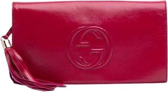 Gucci Pre-owned Clutches, female, Pink, Size: ONE SIZE Pre-owned Leather Clutch