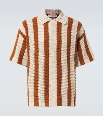 Orlebar Brown Thomas crochet cotton bowling shirt