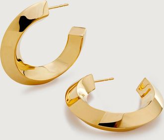 Monica Vinader Gold Power Large Hoop Earrings