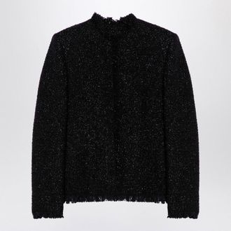 Givenchy Zwarte Tweed En Lurex Jas