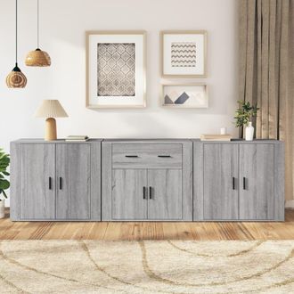Berkfield Home Sideboards 3 pcs Grey Sonoma Engineered Wood