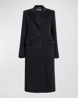 Another Tomorrow Cashmere Blend Tailored Peacoat