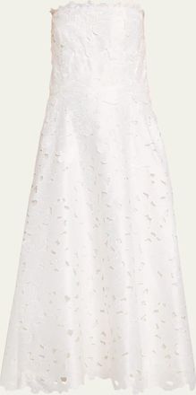 Costarellos Vella Strapless A-Line Midi Dress