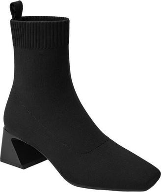 Vivaia Square-Toe Water-Repellent Heeled Boots in Black at Nordstrom, Size 9.5