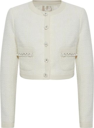 LoveShackFancy Tweed Blazer Alphie - Dames - Blazers - Wit - XS - Tweed - Jassen