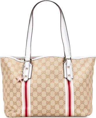 Gucci Pre-owned Tote Bags, female, Beige, Size: ONE SIZE Pre-owned Designer Print Tote Bag