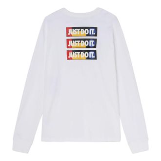 Nike Alphabet Printing Casual Round Neck Long Sleeves White CU7391-100