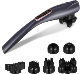 OEM Masajeador El&eacute;ctrico Port&aacute;til Con Calefacci&oacute;n, Niveles De Intensidad Y Modos De Masaje Ajustables Para Cuello, Espalda Y Cuerpo - Inal&aacute;mbrico Y Recarg