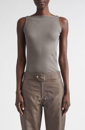 Rick Owens Raw Edge Cotton Tank in Dust at Nordstrom, Size 10 Us