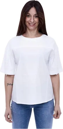 Alpha Studio Jersey Dames Kraag Stijl Top - Dames - Blouses - Wit - M - Overhemden