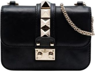 Valentino Pre-owned Rockstud Glam Lock Crossbody Bag - - Pre-owned - Donna - Nero - ONE SIZE