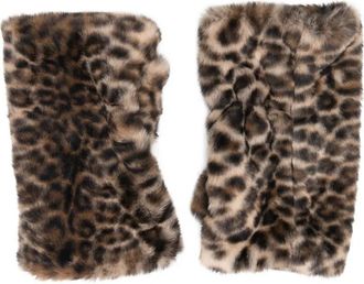 ALPO Handschoenen met luipaardprint - Bruin